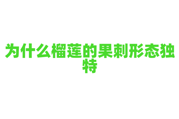 为什么榴莲的果刺形态独特，有什么作用？