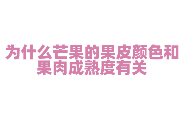 为什么芒果的果皮颜色和果肉成熟度有关？