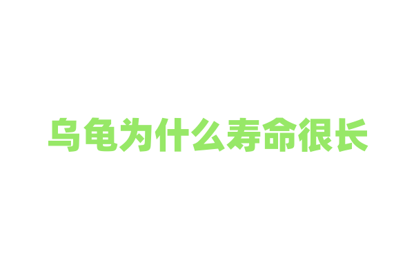 乌龟为什么寿命很长，它的生理特征和生活习性有什么关联？