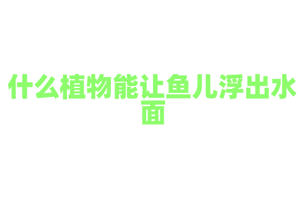 什么植物能让鱼儿浮出水面？