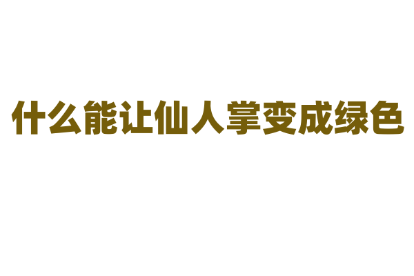 什么能让仙人掌变成绿色？