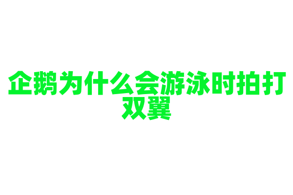 企鹅为什么会游泳时拍打双翼？
