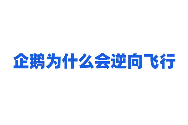 企鹅为什么会逆向飞行？