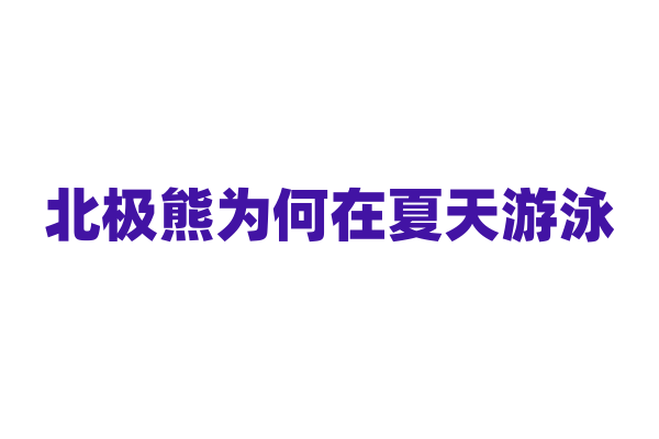 北极熊为何在夏天游泳？