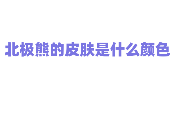 北极熊的皮肤是什么颜色，为什么？
