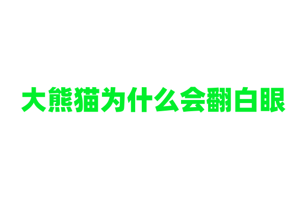 大熊猫为什么会翻白眼？