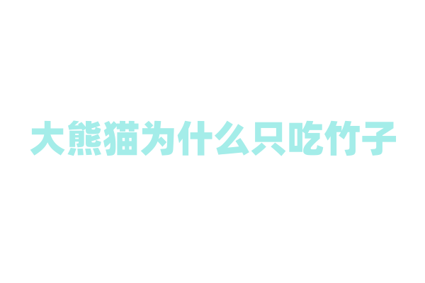 大熊猫为什么只吃竹子，它的消化系统能适应吗？