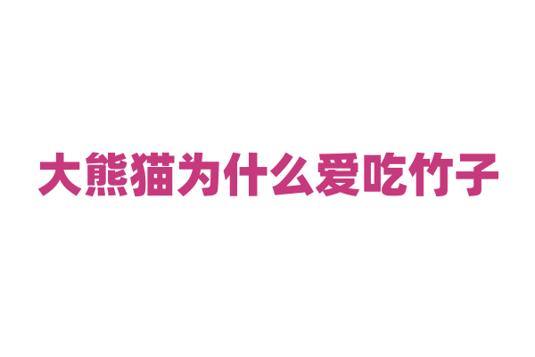 大熊猫为什么爱吃竹子