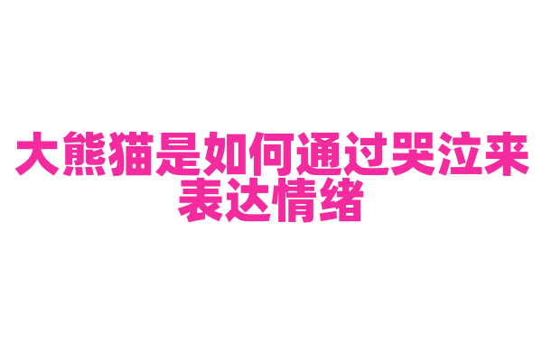 大熊猫是如何通过哭泣来表达情绪？