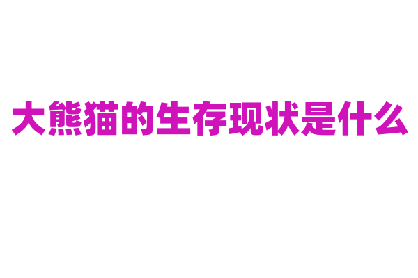 大熊猫的生存现状是什么？