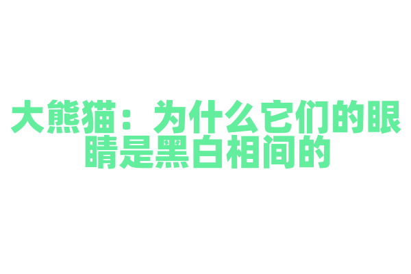 大熊猫：为什么它们的眼睛是黑白相间的？