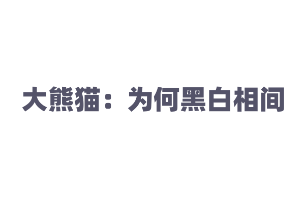 大熊猫：为何黑白相间？