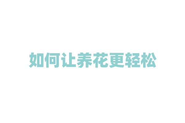 如何让养花更轻松？
