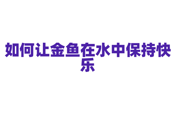 如何让金鱼在水中保持快乐？