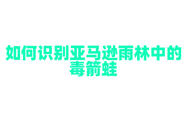 如何识别亚马逊雨林中的毒箭蛙