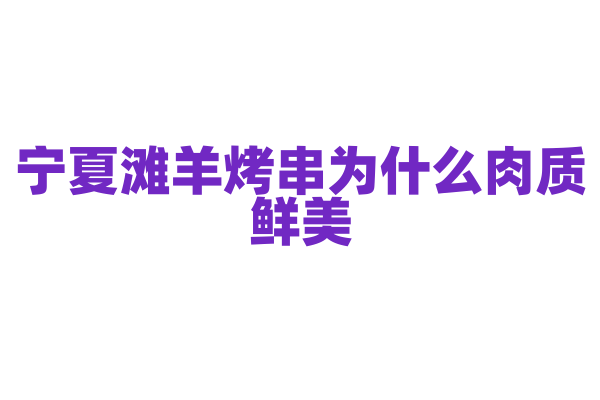 宁夏滩羊烤串为什么肉质鲜美，滩羊的品种和烤制方法有什么优势？