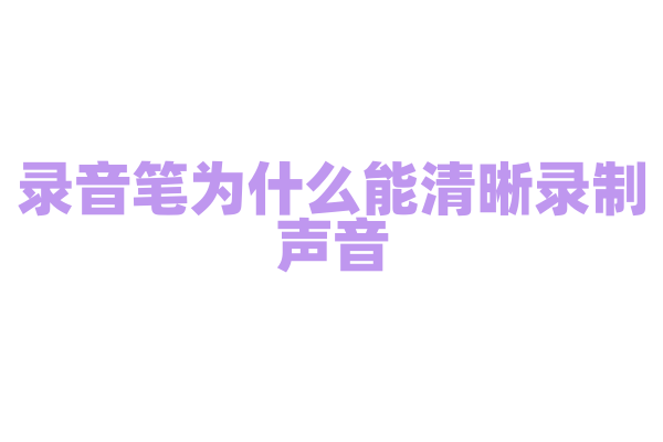 录音笔为什么能清晰录制声音，它的麦克风和降噪技术有什么特点？