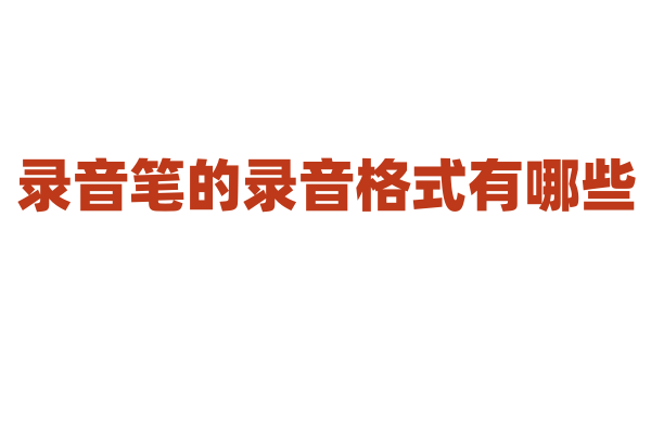 录音笔的录音格式有哪些，不同录音格式的音质和文件大小有什么区别？