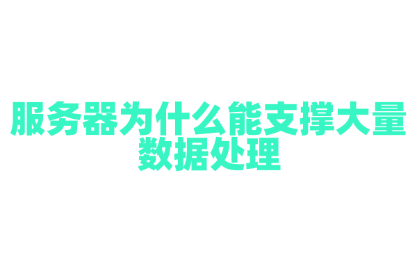 服务器为什么能支撑大量数据处理，它的硬件架构和操作系统有什么特点？