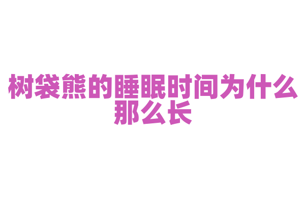 树袋熊的睡眠时间为什么那么长？