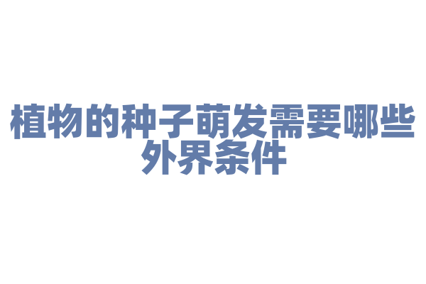 植物的种子萌发需要哪些外界条件？