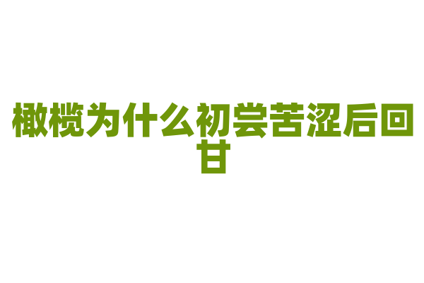 橄榄为什么初尝苦涩后回甘，它的味觉变化原理是什么？