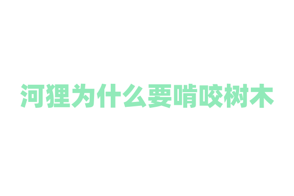 河狸为什么要啃咬树木，它的筑巢行为有什么特点？