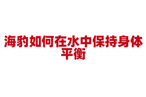 海豹如何在水中保持身体平衡？