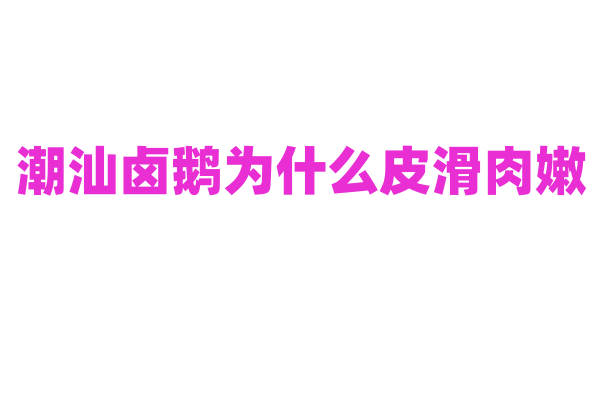 潮汕卤鹅为什么皮滑肉嫩，卤鹅的卤制工艺和调料有什么要点？
