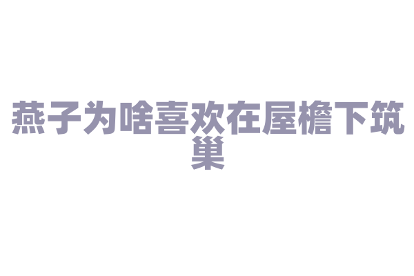 燕子为啥喜欢在屋檐下筑巢？