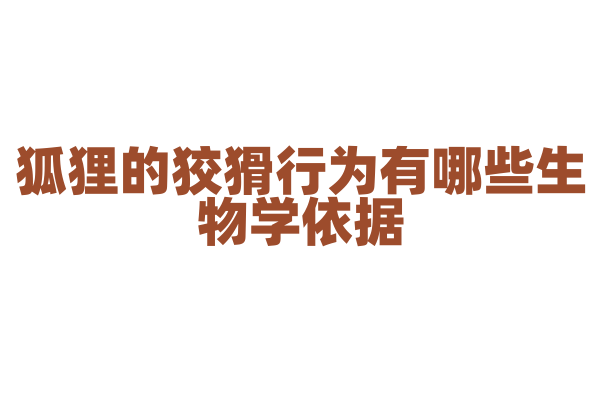 狐狸的狡猾行为有哪些生物学依据