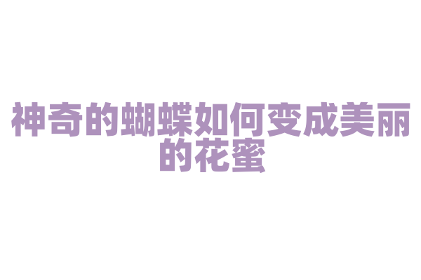 神奇的蝴蝶如何变成美丽的花蜜？