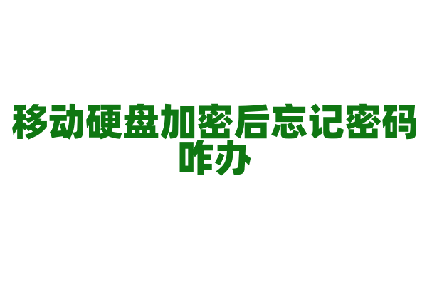 移动硬盘加密后忘记密码咋办？
