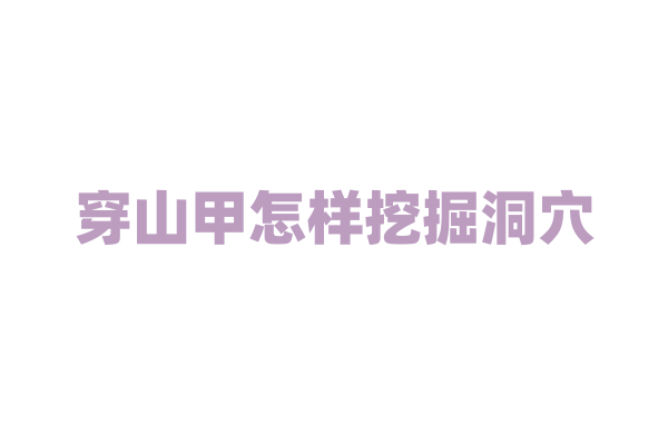 穿山甲怎样挖掘洞穴？
