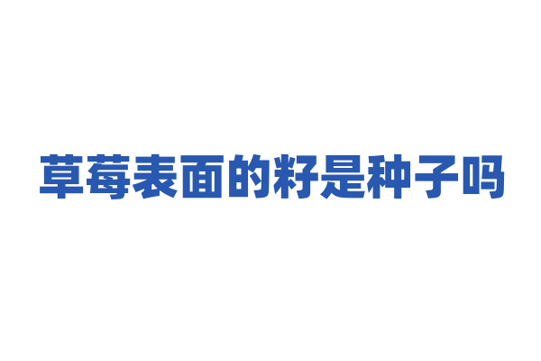 草莓表面的籽是种子吗，它的繁殖方式有哪些？