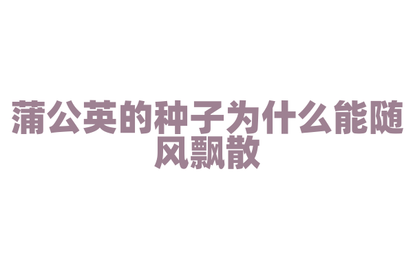 蒲公英的种子为什么能随风飘散，它的种子结构有什么特点？