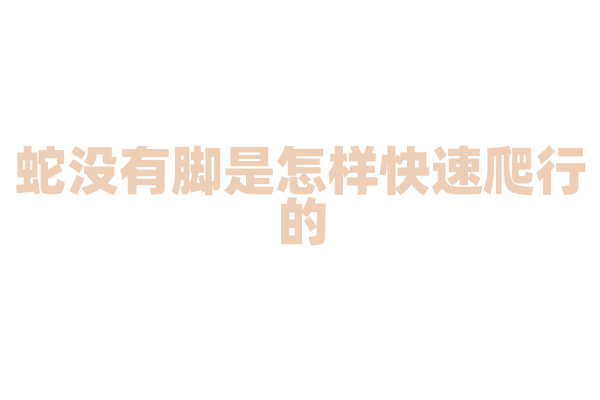 蛇没有脚是怎样快速爬行的