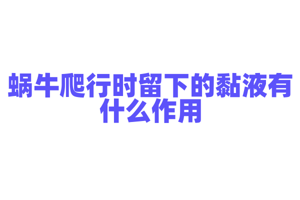 蜗牛爬行时留下的黏液有什么作用？