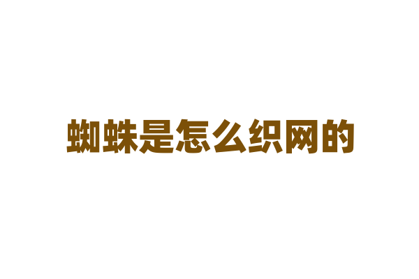 蜘蛛是怎么织网的，它的网为什么那么有韧性？