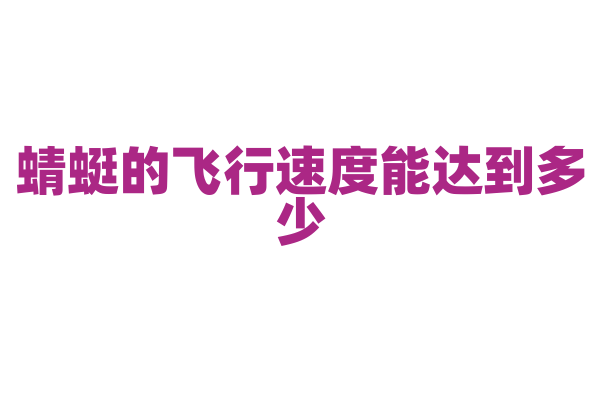 蜻蜓的飞行速度能达到多少？