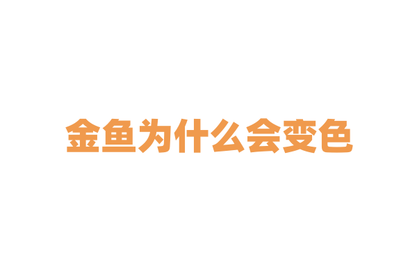 金鱼为什么会变色？