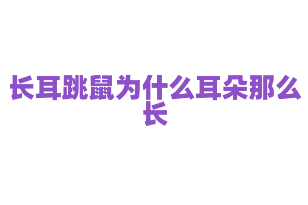 长耳跳鼠为什么耳朵那么长，它的长耳朵在生存中有什么作用？