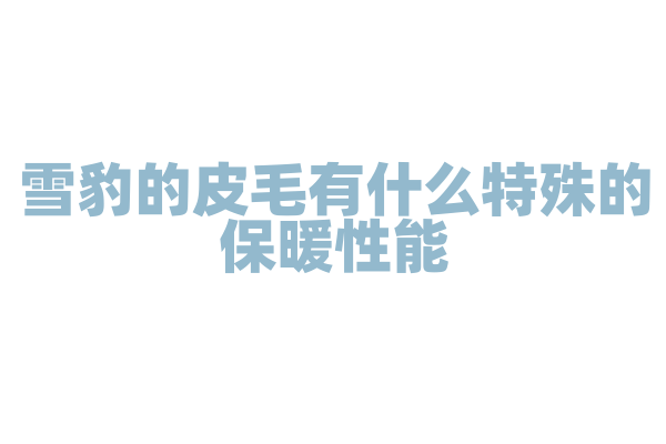 雪豹的皮毛有什么特殊的保暖性能？