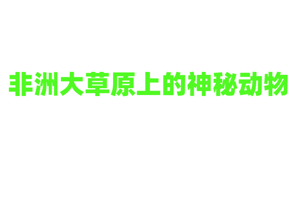 非洲大草原上的神秘动物