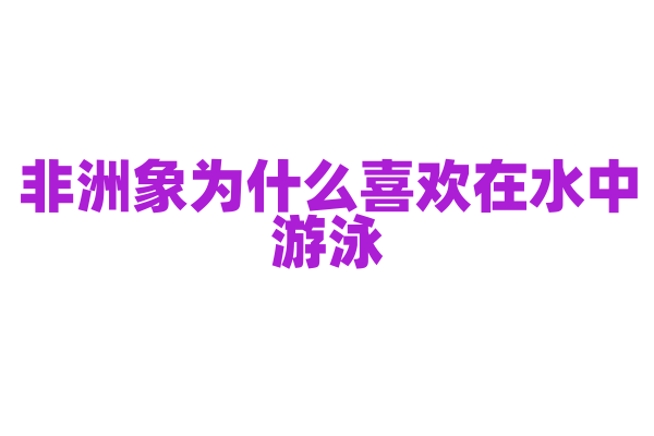 非洲象为什么喜欢在水中游泳？