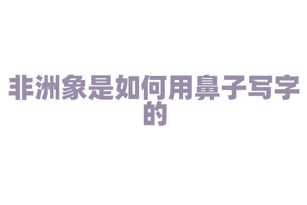 非洲象是如何用鼻子写字的？