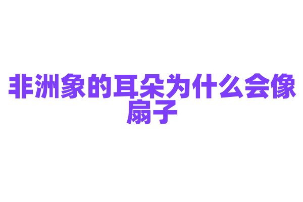 非洲象的耳朵为什么会像扇子？