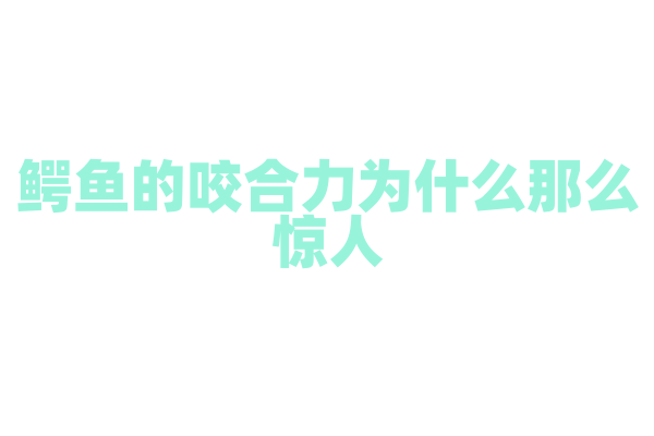 鳄鱼的咬合力为什么那么惊人？