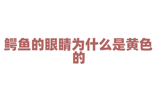 鳄鱼的眼睛为什么是黄色的？